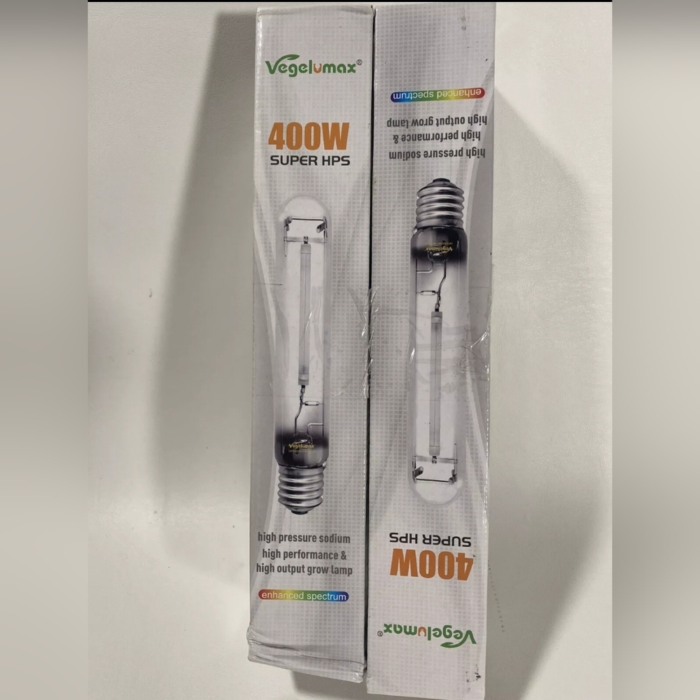 Lot of Two Grow Lights high output Vegelumax 400W Enhanced Super HPS Grow Lamp
